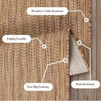 Adiva Rugs Outdoor Indoor Area Rug, Weather Resistant, Easy to Clean, Stain Resistant Floor Mat for Dining Room, Backyard, Deck, Patio (Wooden, 6' x 9')