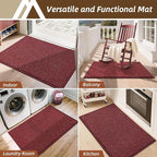 COSY HOMEER-Door-Mat 24"x36" Non Slip Absorbent Entryway Rugs Dirt Trapper Doormats Washable Entrance Mats Low Pile Welcome Floor Mat for Front Back Door and Entry Mats,Red