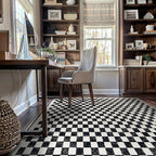Rugshop Black and White Checkered Area Rug – High-Contrast Grid Pattern Carpet for Living Room, Bedroom, or Dorm – Trendy Contemporary Soft Floor Décor 4' x 6' Black