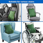 Soft Lumbar Support Pillow for Office Chair and Car Seat Back Support Pillow for Car Driver's Seat and Truck Driver's seat, Back Cushion for Pain Relief Improve Posture (Suede Cover-Green)