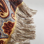 Boho Throw Blanket for Bed 80”x90”, 100% Cotton Woven Blanket for Couch Sofa, Ultra Soft 4-Layer Muslin Quilt with Patchwork Floral Printed, Farmhouse Bed Blanket/Cover for Living Room Decor