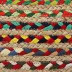 REDEARTH Round Pouf Ottoman - Braided Boho Poof Home Décor Pouffe Accent Sitting Circular Foot Rest for Living Room, Bedroom, Nursery, Kidsroom, Lounge; Jute and Cotton (19.5"x19.5"x14"; Multi)