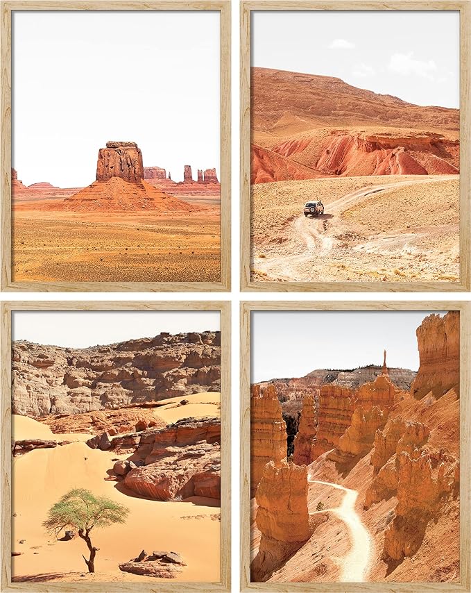 SIGNWIN Poster Bathroom Decor 11"x14"x 4, Wall Art Room Decor Multicolor for Living Room, Bedroom, Office Arizona Texas Mountain Valley Landscape Nature Wilderness Wall Art Decorative Southwest