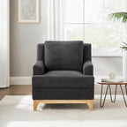 Oversized Accent Chair, Modern Boucle Armchair with Wood Legs, Modern Reading Chair with Thick Cushion, Comfy Chairs for Living Rooms, Bedrooms, Reading nooks and Apartments