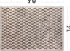 Rugshop Beige Checkered Area Rug – Textured Grid Pattern Carpet for Living Room, Bedroom, or Office – Neutral Contemporary Soft Floor Décor 2' x 3' Beige