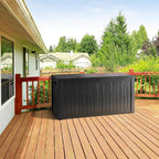 270 Gallon Lockable Resin Deck Box, Waterproof & UV-Resistant Outdoor Storage Box for Outdoor Cushion Storage, Garden Tools & Pool Accessories Storage, Black