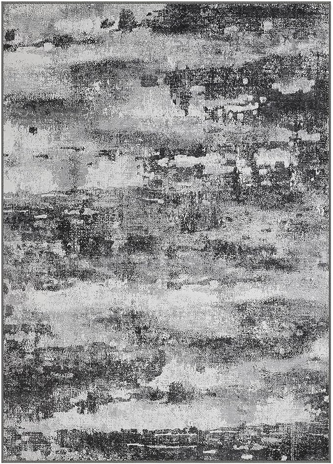 Area Rugs 8x10 for Living Room Bedroom Machine Washable Modern Abstract Soft Dark Large Rugs with Non Slip Backing, Floor Carpet for Dining Room