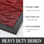Yimobra Welcome Mat Outdoor Indoor, 29.5x17 Waterproof Door Mat Outside Entrance, All-Weather Non Slip Doormat, Low-Profile Front Door Mat, Porch and Patio Entryway Mat, Wine Red