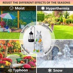 Rabbit Solar Lights Lantern Garden Statues with Succulent and 4 LED Lights - Outdoor Bunny Welcome Figurines Decorations for Patio Yard Lawn Ornaments Gifts for Birthday Easter Housewarming