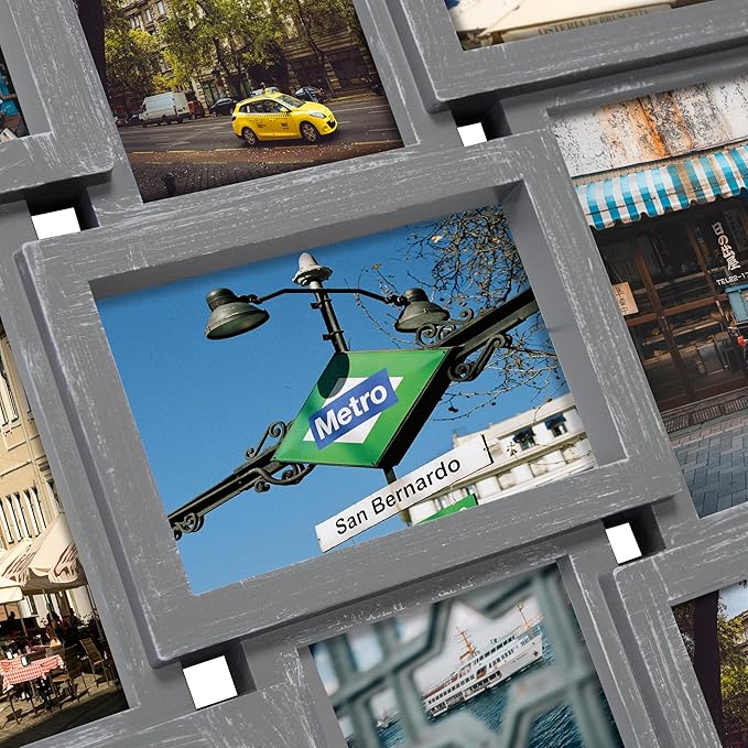 Jerry & Maggie 4X6 Collage Picture Frames for Wall Decor, 18 Opening Collage Wall Hanging for 6x4 Photo, Multi Picture Frame Set with One-piece Design Ashes