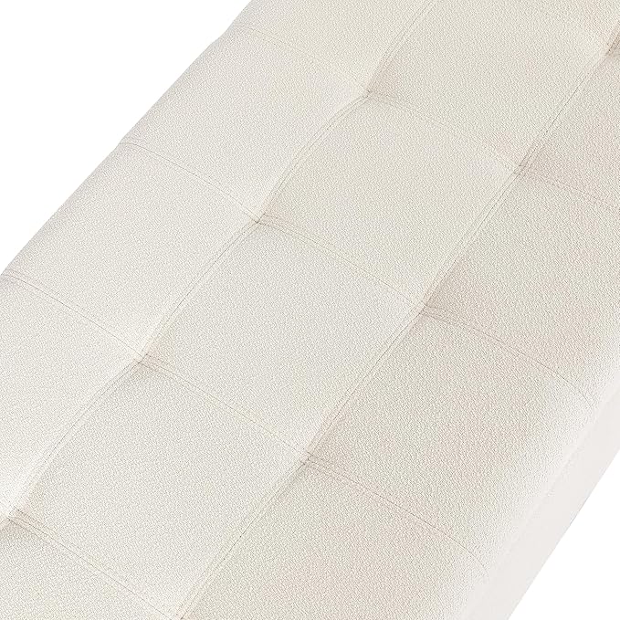 Joveco Storage Ottoman Bench, 51" Rectangle Long Bench, for Bedroom, End Foot of Bed, Living Room, Entryway, Beige