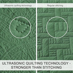 Love's cabin King Size Quilt Set Olive Green Bedspreads - Soft Bed Summer Lightweight Bedspread Comforter - Modern Style Coin Pattern Coverlet for All Season - 3 Pieces (1 Quilt, 2 Pillow Shams)