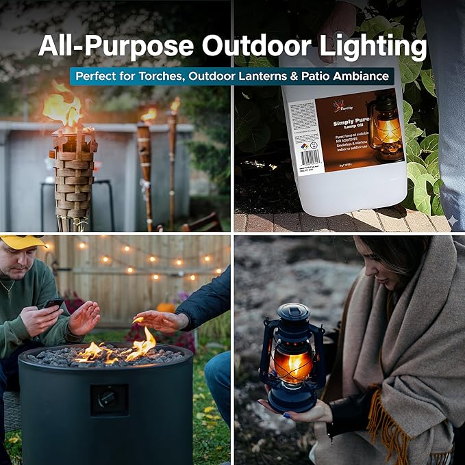 Firefly Kosher Odorless Paraffin Lamp Oil - Smokeless, Virtually Odorless, Long-Lasting - 5 Gallons