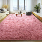 Large 8x10 Area Rugs for Living Room, Cameo Pink Soft Shag Rug for Bedroom, Non-Slip Ultra Fluffy Rug, Modern Plush Carpet for Girls Boys Kids Room Dorm, Fuzzy Rug for Home Decor Aesthetic