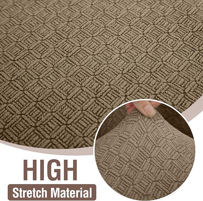 HDCAXKJ Sectional Couch Cover L Shape Stretch Sofa Covers Washable Jacquard Corner Couch Slipcover Non Slip Sectional Slip Cover U Shaped Furniture Protector for Pets Dogs (Brown Khaki, Large)
