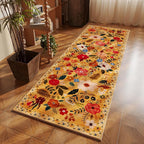 Runner Rug for Hallways Kitchen Rug Non Slip 2'6''x8' Washable Runner Rugs with Rubber Backing Soft Floral Carpet Runner for Hallways, Kitchen, Laundry, Bedroom, Bathroom(Yellow)