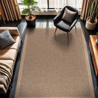 CAMILSON Easy Jute Rug 9x12, Indoor Outdoor Natural Color Fiber Area Rugs for Living Room Patio and Kitchen Rug, Sisal Boho Woven Design, Easy-Cleaning, Washable Outside Carpet Alfombras (9 x 12)