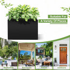 FENCY Metal Rectangular Planter Box Large Planters for Outdoor Plants, Rectangular Tall Planters for Outdoor Plants with Drainage Holes (35.4" L x 9" W x 25.6" H)
