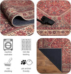Keen Home Design 8x10 Rug - Machine Washable Area Rug with Non-Slip Backing, Ideal for Living Room, Dining Room, Bedroom - Vintage, Easy Clean, Durable, Low Pile Rug - (8' x 10')