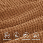 Bedsure Cotton Duvet Cover Queen - 100% Cotton Waffle Weave Hazel Duvet Cover Queen Size, GentleSoft™ and Breathable Bedding Set for All Season, 3 Pieces, 90"x90"