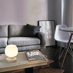 Touch Bedside Lamp, Mini Stepless Dimmable Table Lamps for Bedroom for Night Stands, Small Desk Lamp with Brightness Memory, USB Charging Ports, Warm LED Bulb, White, Flower Shape, 1 Set