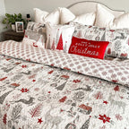 Southshore Fine Living, Inc. Holly Jolly Christmas Holiday Soft Bedding Set 3-Piece Oversized Quilt Set with Quilted Shams, Full/Queen