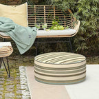 LVTXIII Inflatable Stool Ottoman Footrest with Handle, Decorative Fade-Resistant Foot Stool, Indoor or Outdoor Pouf for Home Garden and Camping Use, 21x21x9, Stripe Onyx