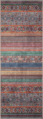 Keen Home Design 2x7 Rug - Machine Washable Runner Rug with Non-Slip Backing, Ideal for Hallway, Entryway, Kitchen, Laundry Room - Vintage, Easy Clean, Durable, Low Pile Rug - (2'6" x 7')