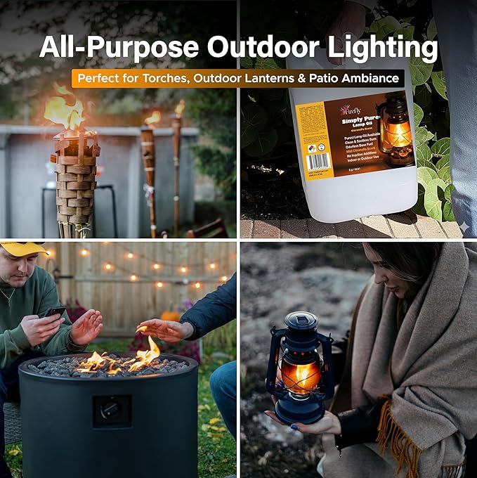 Firefly Kosher Citronella Paraffin Lamp Oil - Smokeless, Virtually Odorless, Long-Lasting- 5 Gallons