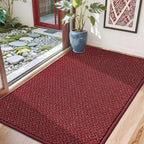COSY HOMEER-Door-Mat 32"x48" Non Slip Absorbent Entryway Rugs Dirt Trapper Doormats Washable Entrance Mats Low Pile Welcome Floor Mat for Front Back Door and Entry Mats,Red