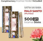 Satya Palo Santo Incense Sticks 250 gmx 2 Pack (500 GMS), Insenses with Raajsee insence Holder Bundle, Nag Champa Natural Incenses