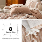 Bedsure Waffle Weave Duvet Cover King - 100% Cotton Boho Duvet Cover Set with 2 Pillowcases - Extra Soft Terracotta Textured Comforter Cover with Zipper Closure (King, 104"x90")
