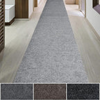 iCustomRug Hallway Runner Rug – 3x16ft Grey, Indoor/Outdoor, Non-Slip Rubber Backing, Low-Profile All-Weather Carpet, Non-Shedding & Easy Care, Entryway Mat Ideal for High Traffic Areas