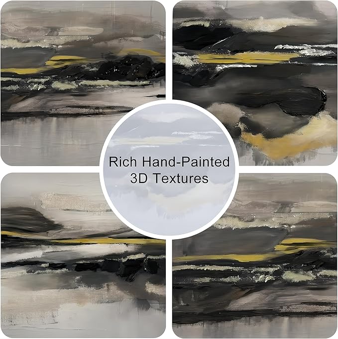 Modern Abstract Framed Canvas Wall Art Set, Neutral Minimalist Wall Decor, Modern Abstract Wall Painting, Minimalist Artworks for Living Room, Bedroom, Dining Room, Office - 16"x24"x3