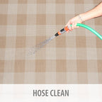 CAMILSON Outdoor Rug - Modern Area Rugs for Indoor and Outdoor Patios, Kitchen and Hallway mats - Easy Cleaning Non Shedding Washable Outside Carpet (8x10, Buffalo - Beige/White)