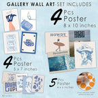 Framed Wall Art Set, Coastal Pictures for Home Decor, White Framed Room Prints, Coastal Wall Decor for Bedroom and Living Room, Beachy Wall Prints, Aesthetic Beach House Decor