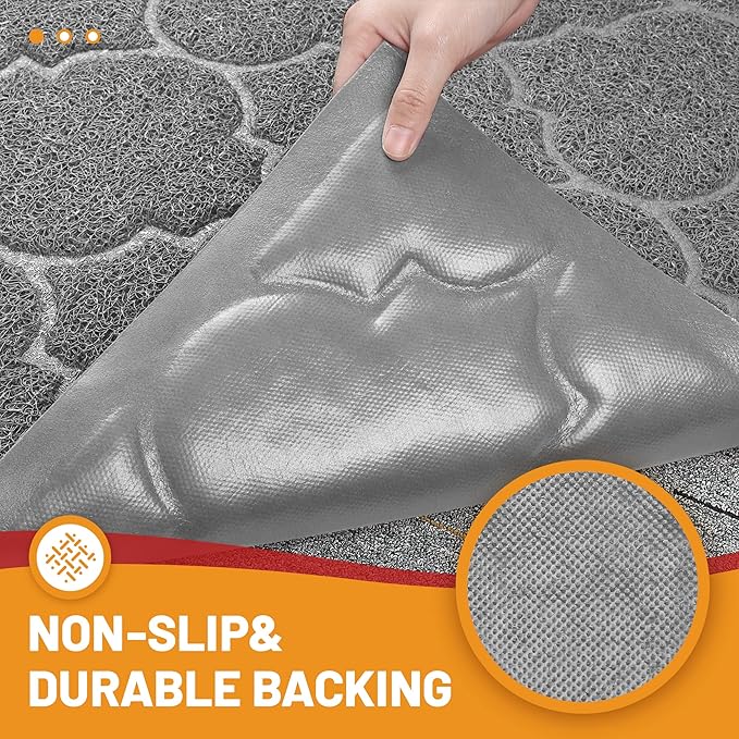 Door Mat Outdoor, 29x17, Welcome Mats for Entryway, Front Doormat for Home Entrance, Patio, Garage, High Traffic Areas, Indoor Floor Mat, Durable, Non-Slip, Catches Muddy and Dirt(Grey)