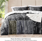 Love's cabin King Size Comforter Set Black - King Comforter Set, 3 Pieces Cute Floral Bedding Sets for All Seasons,1 Soft Reversible Botanical Flowers Comforter and 2 Pillow Shams