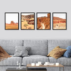 SIGNWIN Framed Arizona Texas Mountain Valley Wall Art, Set of 4 Landscape Wall Decor Prints, Nature Wilderness Wall Décor for Living Room, Bedroom - 11"x14"x 4 Black