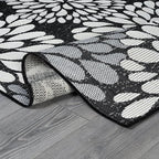 Beverly Rug Outdoor Rug 10x14 Modern Exotic Tropical Leaf Area Rugs for Indoor and Outdoor Patio Deck Porch Garden Water Resistant Washable Outside Carpet (10 x 14 Dark Gray)