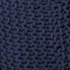 REDEARTH Cylindrical Pouf Ottoman -Hand Knitted Poof Pouffe Accent Chair Seat Footrest for Living Room, Bedroom, Nursery, kidsroom, Patio, Gym; 100% Cotton (16x16x16; Navy Blue)