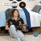 Bare Home Twin/Twin Extra Long Comforter - Reversible Colors - Goose Down Alternative - Ultra-Soft - Premium 1800 Series - All Season Warmth - Bedding Comforter (Twin/Twin XL, Dark Blue/Light Blue)