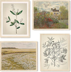 SIGNWIN Poster Bathroom Decor 11"x14"x 4, Wall Art Room Decor Multicolor for Living Room, Bedroom, Office Autumn Spring Rustic Flower Landscape Classic Vintage Retro Illustrations