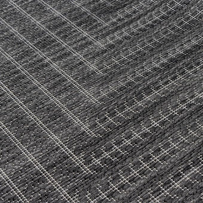 Adiva Rugs Outdoor Indoor Area Rug, Weather Resistant, Easy to Clean, Stain Resistant Floor Mat for Dining Room, Backyard, Deck, Patio (Pebble Weiss, 8' x 10')