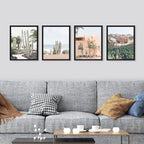 SIGNWIN Framed Cactus Desert Wall Art, Set of 4 Cactus Desert Wall Decor Prints, Nature Wilderness Wall Décor for Living Room, Bedroom - 12"x16" Black