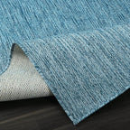 Washable Indoor Outdoor Rug Weather Resistant Carpet Modern Solid for Porch Deck Balcony Backyard Patio Rug 6x9 Aqua Blue