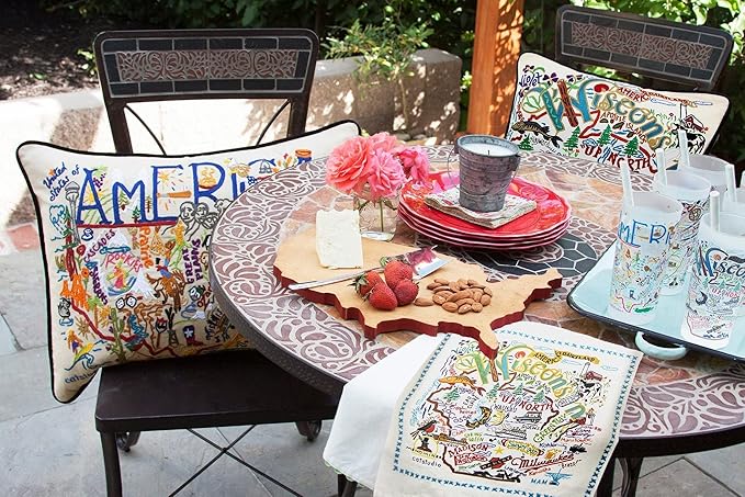 Catstudio Wisconsin Embroidered Decorative Throw Pillow