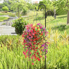 Artificial Hanging Flowers for Outdoors Faux Plants for Spring Summer Decoration,6 Bundles UV Resistant Realistic Silk Flowers Indoor Outside Garden Porch Patio Balcony Yard Farmhouse