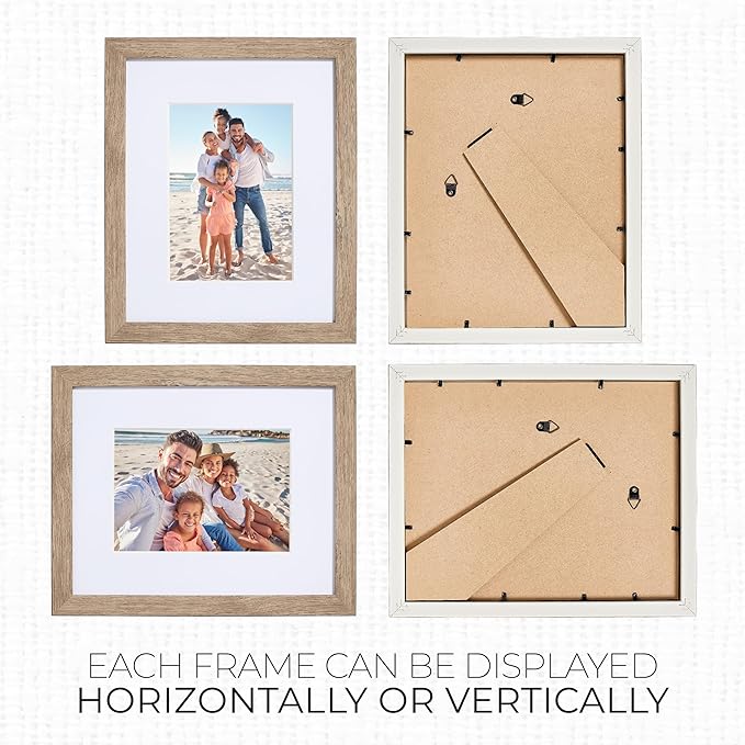 Sheffield Home 4 Piece Gallery Wall Frame Set, 8x10 Inch, Light Natural