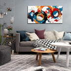 Abstract Wall Art Large Canvas Prints Modern Living Room Bedroom Home Office Wall Decor Framed Colorful Circle Abstract Picture Ready to Hang Size 20x40
